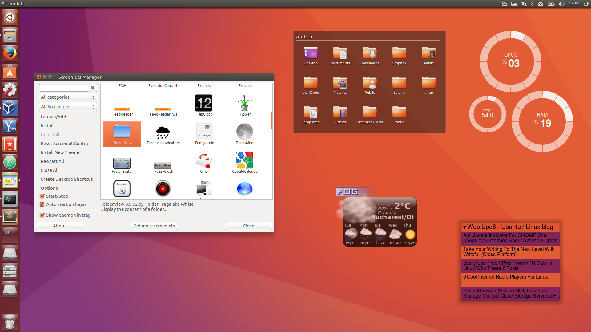 Screenlets - Установка виджетов в Ubuntu 14.04