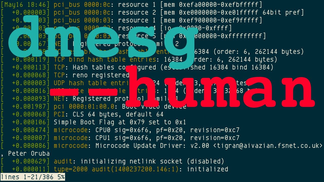 DMESG - читаем буфер ядра Linux