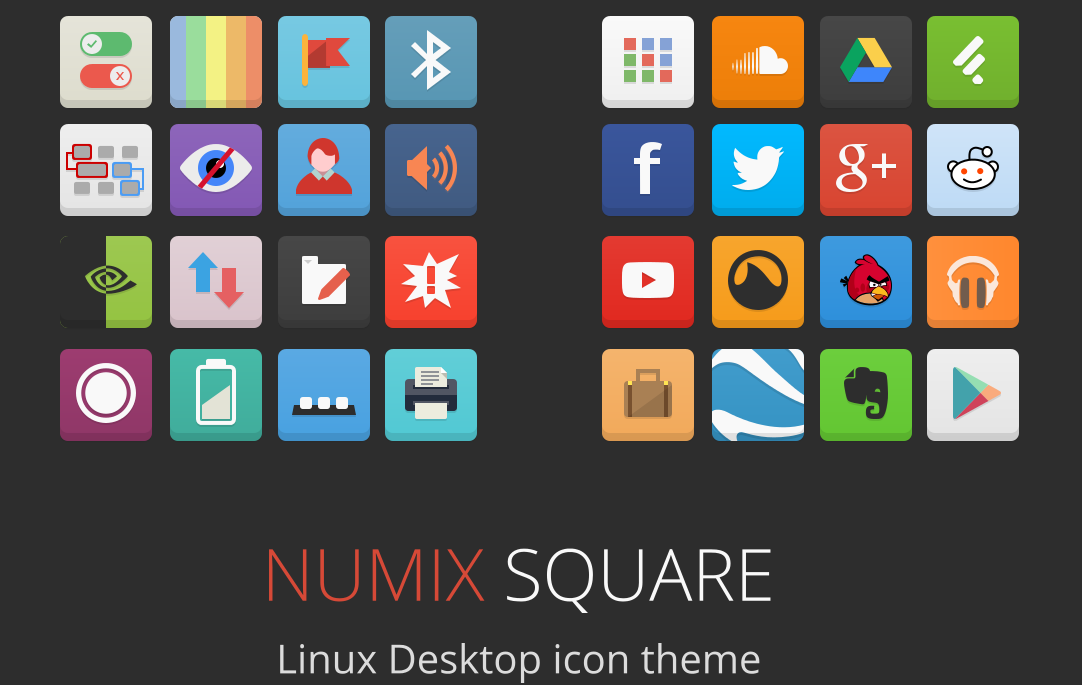 Numix Square для Ubuntu и Linux Mint