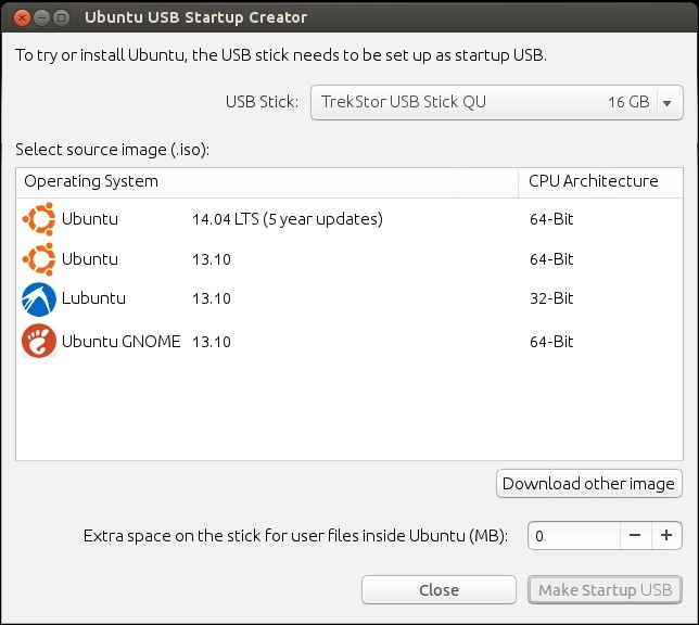 USB Startup Creator для Ubuntu 16.04 LTS