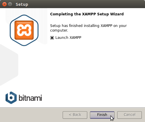Седьмой финишный завершающий этап установки XAMPP в Линукс