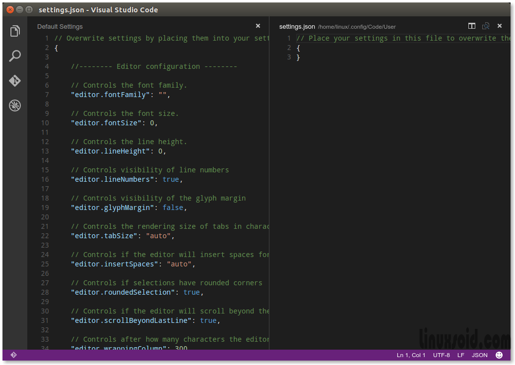 Проверяем работоспособность Visual Studio Code в Ubuntu 14.04