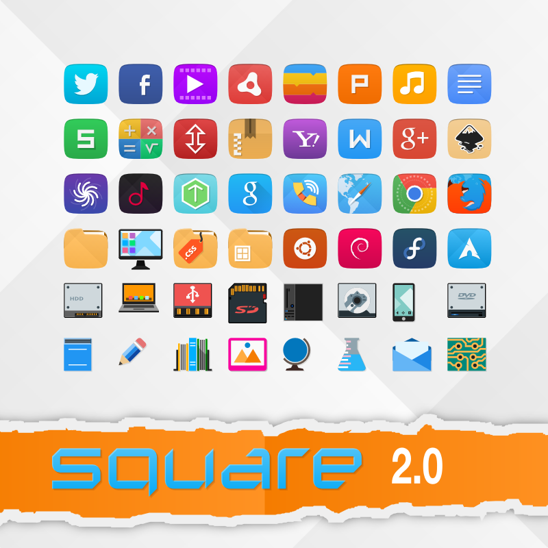 Тема иконок Square 2.0 для Ubuntu и Linux Mint
