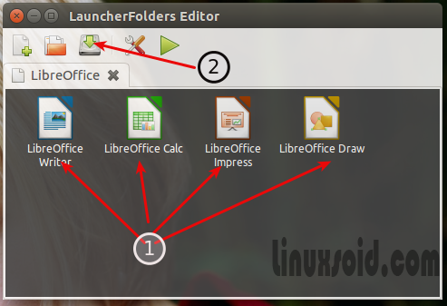 мы добавили нужный нам комплект приложений и сохраняем изменения и автоматически добавляется ярлык Libre Office в лаунчер unity