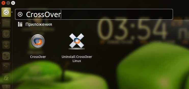 Ищем приложение CrossOver в Dash