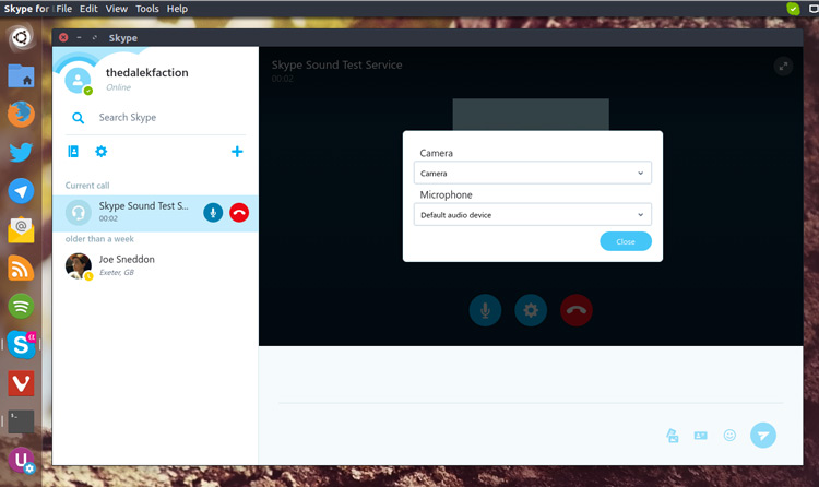 поддержка видеозвонков в Skype for Linux Alpha 1.10.0.1